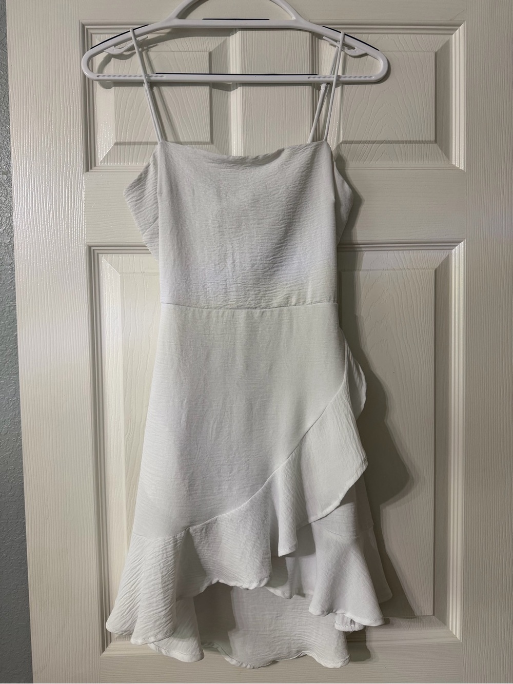 Ruffle-Hem Spaghetti Strap Dress
